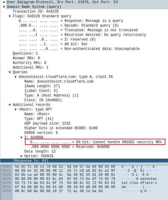 Cleared DO-bit in DNS packet DO-bit set to zero